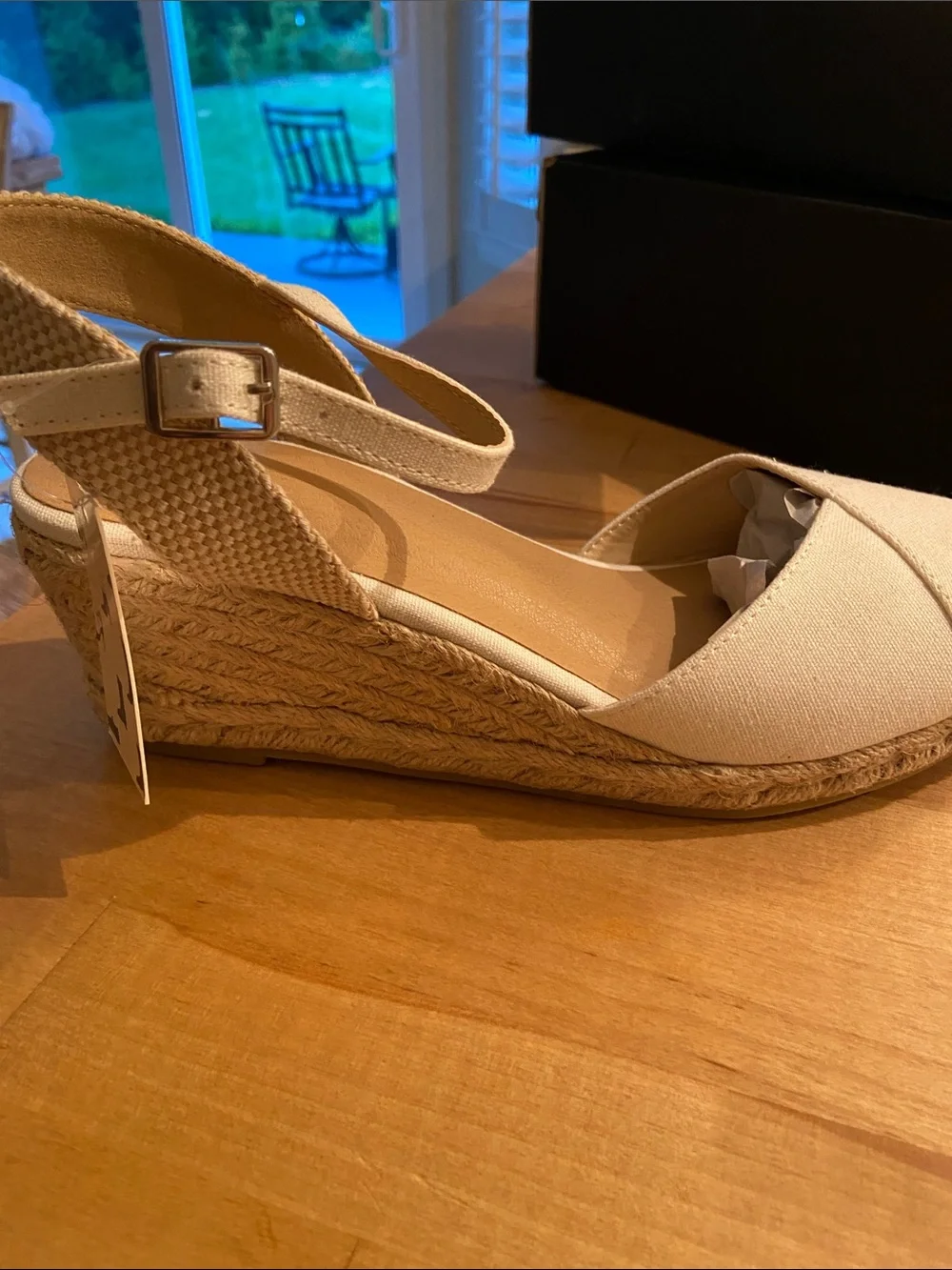 Women's Espadrilles Wedge Sandals Off-white Platform Ankle Strap Sandal new